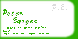 peter barger business card